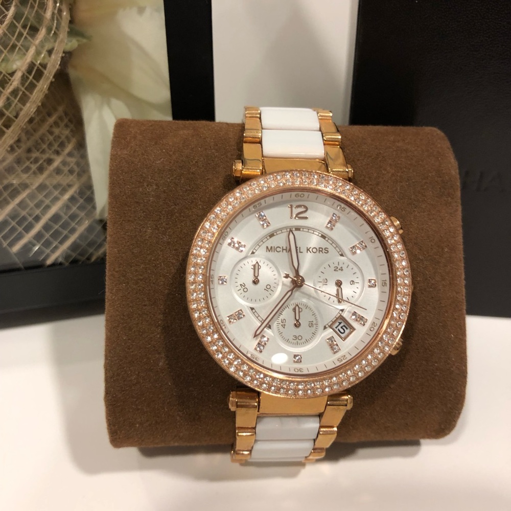 Michael Kors White and Gold Watch